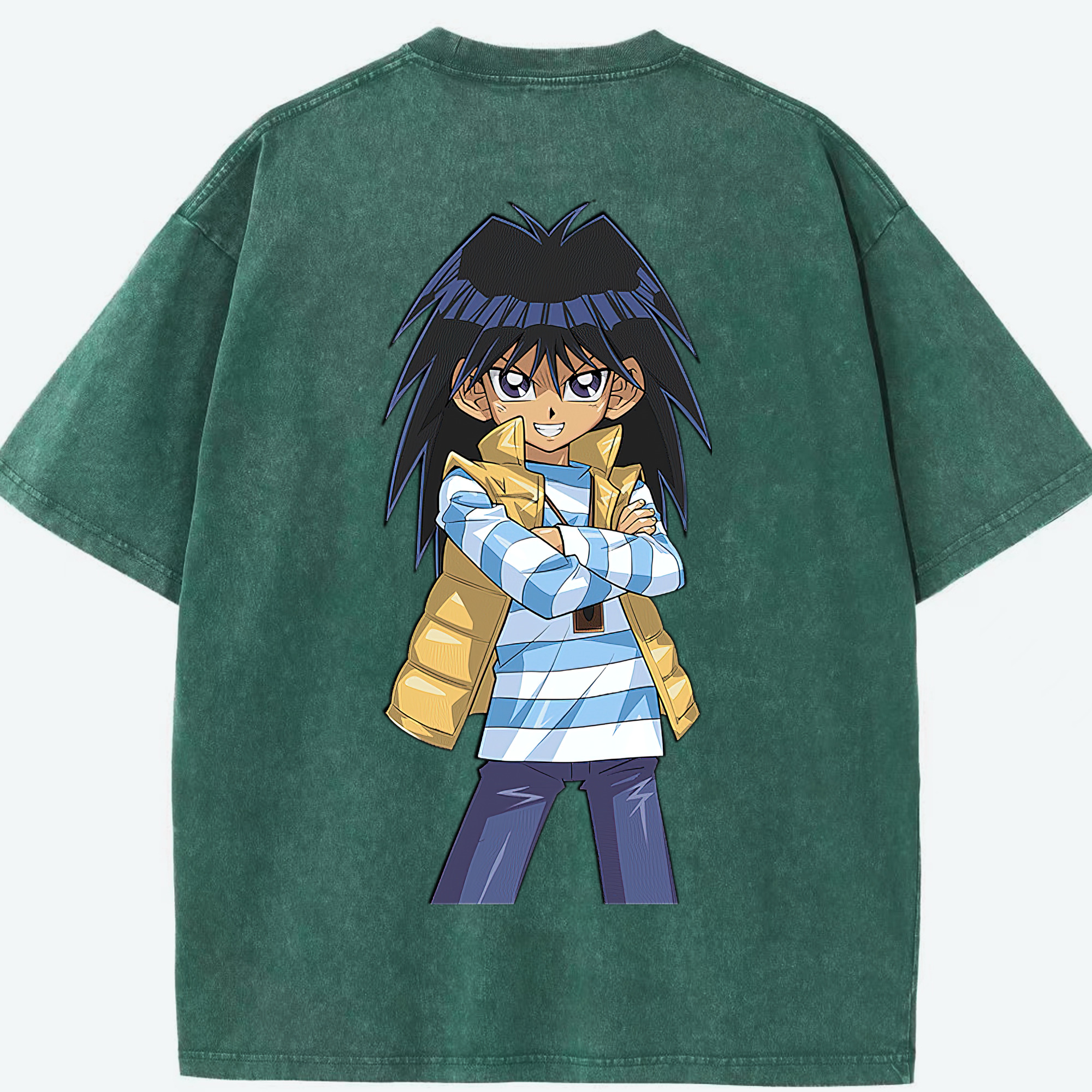 （画像用） 遊☆戯☆王 Yu-Gi-Oh! 綿100% ヴィンテージ風 半袖Tシャツ（背面プリント）